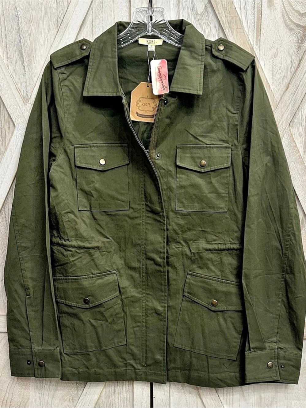 NWT Deadstock Kori America Grand Adventure Drawstring Cargo Jacket Olive Small